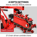 BAUMR-AG TRN660 8HP 600mmx90mm Trench Digger, Heavy-duty Carbide Claws, EZ Start, 8HP, Adj Controls V219-RURTRNBMRA660