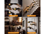 Halloween Decoration 3 pack Black Ghost Hands Decor with LED Candle, Life-sized Gothic Design, Screw V1366-AZ2-W-18291