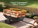 Garden Utility Trailer, 10 Cu. Ft 227 kg, ATV UTV Hauling Trailer, Tow Behind Poly Dump Cart with V952-HYTCHSSL10CUFU8JW001V0