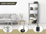 Modular Wire Storage 45x45cm Steel Shelving Chrome With Wheels For Garage Warehouse Or Kitchen V63-841291