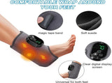 Foot Massager with Heat and Vibration Cordless Rechargeable Compression Wrap Grey V1188-MS-708-010
