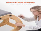 Ergonomic Kneeling Chair, Wooden Posture Knee Chair with Adjustable Thick Foam Cushions & Solid Wood V952-JYKGYHSBDLWKIM5W8001V0