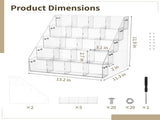 5-Tier Sticker Acrylic Display Stand, Clear Sticker Holder with 20 Pockets, 4" Large Sticker Holder V1192-AZ-W-18436