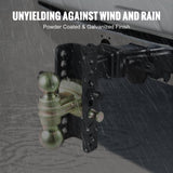 Adjustable Trailer Hitch, 152.4 mm Drop & 114.3 mm Rise Hitch Ball Mount with 50.8 mm Receiver, V952-SQTQJTCB2225DZS3SV0