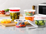 90 Sets Plastic Deli Containers With Lids, Assorted Sizes Variety pack, Airtight V1258-DP02-C-2782