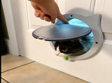 Smart Cat Door with Adjustable Locking System for Small to Medium Cats, Scratch-Resistant ABS Frame, V1341-ZY-AT8RWMWF-WHITE