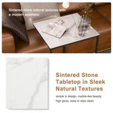 C Shape Sofa Side End Table Sintered Stone Black White V178-66798