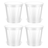 4-Pack Large Clear Nursery Pots with Drainage Holes, Ideal for Phalaenopsis Orchids and Flowering V1369-AZ3-W-17262