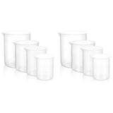 Transparent Plastic Measuring Jugs Set for Liquids 8Pcs V-Shaped Spout V1369-AZ3-W-20862