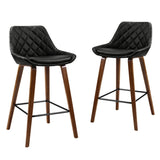 Artiss 4x Bar Stools PU Seat Wooden BA-TW-8206-BKX4