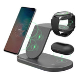 Laser 3 in 1 Wireless Charging Station Black V1031-PW-3IN1SS-071