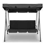 Gardeon Outdoor Swing Chair Garden Chair Bench Furniture Canopy 3 Seater Black GSC-MAJKA-3S-BK