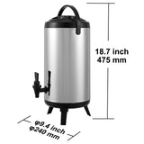 Stainless Steel Insulated Beverage Dispenser, 9.2 Liter, Thermal Hot and Cold Drink Server Dispenser V952-YLHLQQYX12L0TQWXUV0