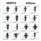 731pcs Car Trim Body Clips Kit Rivet Retainer Auto Panel Bumper Plastic Fastener V201-W12108837