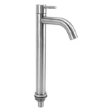 Single Cold Water Kitchen Faucet Stainless Steel Single Hole Bathroom Faucet for Home Apartment Tall V1294-YM0710-3112230079011