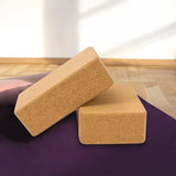 2 x Cork Yoga Block Organic Yoga Prop Accessory Exercise Brick V63-823991