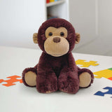 Cute Forest Animal Monkey Plush Doll Figurine, Soft Squatting Sitting Stuffed Toy for Home Shelf V1366-AZ2-W-14845