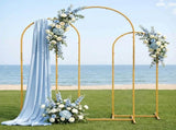 Wedding Arch Backdrop Stand Set of 3 Gold Metal Wedding Arched Frame, Easy to Assemble, Stable WESD-ARCH-3PC-GD