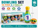 Large Bowling Set 10 Pins 2 Balls Indoor Outdoor Family Party Game Soft Bowling Toy Set Extra Large V888-ELOSUNG54844