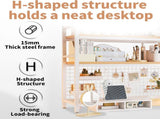 CARLA HOME 2-Tier Metal Desktop Hutch Bookshelf with Grid Panel for Computer Desk and Office LSB-36220
