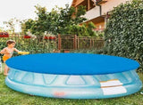 Round Pool Solar Cover 9.5ft, Above Ground Pool Protector, Waterproof Dustproof Foldable Sun Rain V1369-AZ3-W-15084