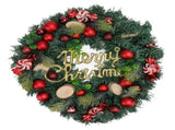 Artificial Christmas Wreath for Front Door Pine Needle Red Candy Christmas Garland Decorations for V1294-YM0512-3115220134411