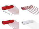 4 Rolls Deco Mesh Ribbon, 10 Inch X 30 Feet Each, Metallic Foil Ribbon, Christmas Ribbon for Wreath, V1366-AZ2-W-23962