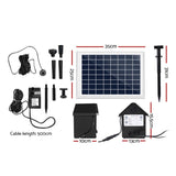 Gardeon Solar Pond Pump Submersible Water Fountain with Battery Kit LED Lights 6.6FT FOUNT-POND-B-100-DX