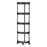 5 Tier Standing Corner Shower Caddy, Movable Storage Organizer With Wheels, Multi-functional Tiered V1366-AZ2-W-12405