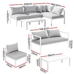 Gardeon 4 Seater Outdoor Sofa Set Aluminium Lounge Setting ALU-SOFA-AL-4PCS-WH