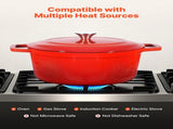 Enameled Cast Iron Dutch, 5.7L Pot with Lid and Dual Handles, Heavy-Duty Durable Cookware Pan, V952-ZTHLKX6QTTCTO54AA001V0