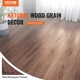 VEVOR Interlocking Vinyl Floor Tiles 48 x 7.3 inch, 10 Tiles 5.5mm Thick Snap Together, Deep Brown V952-LSYXJDDLSSZMN0E56V0