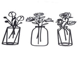 3Pcs Metal Vase Flowers Wall Art Elegant Prevent Rust Easy to Install Iron Flower Wall Art for V1294-YM0715-3115210265811