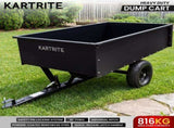Kartrite 816kg Heavy-Duty Steel Dump Cart with Quick-Release Dumping Handle TLY-SPR-180-BK