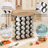 CARLA HOME 20-Jar Spice Rack Organizer Storage for Kitchen Countertop or Cabinet LSB-36187
