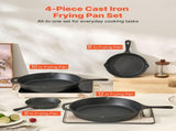 Cast Iron Skillet, 4 Pcs Frying Pan Set , Skillets with Heat-Resistant V952-ZTCGSJTCT681923OS001V0