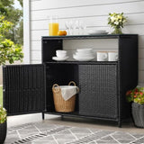 Gardeon Outdoor Storage Cabinet Box Garage Wicker Shed Tools Shelf Chest Garden OSC-CABI-RAT0519-BK