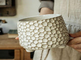 Pinecone Shaped Ceramic Storage Jar with Three Legs - Unique Kitchen Organizer for Utensils Spices V1366-AZ2-W-12990