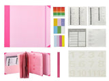 Pink Accordion File Binder with 12 Envelopes - Durable Document Organizer V888-ELOSUNG17095