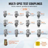 Hydraulic Pressure Test Kit, 10/100/250/400/600bar, 5 Gauges 13 Couplings 14 Tee Connectors 5 Test V952-JXYBZ5T13G0031N8JV0