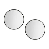 Embellir 2 Wall Mirror Makeup 60cm Home Decor Framed Mirrors Bathroom Round Black MM-E-WALL-ROU-BK-60-X2