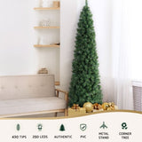 Jingle Jollys Christmas Tree 2.1M Corner Xmas Tree Party Decorations 430 Tips XM-TR-SLIM-7FT-CORNER-LED