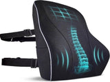 Extra Dense Lumbar Pillow with Double Adjustable Straps - Ergonomic Lumbar Support Pillow for Office V1258-DP02-C-86