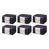 Clothes Storage Bags Fabric Foldable Blanket Storage Container Closet Organizer with Clear Window V1294-YM0901-3117250021319