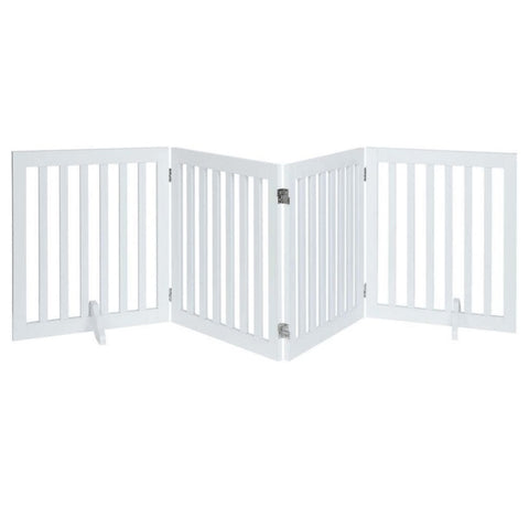 Four Panel Freestanding Dog Gate, White V568-GMW-266-W