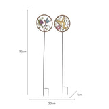 Set 2 Asst Round Bird Butterfly Garden Stakes 110cm V637-24859STK