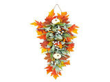 45CM Artificial Pumpkin Leaf Swag Holiday Front Door Decor Versatile Artificia Fall Teardrop Swag V1294-YM0901-240617HL06-1
