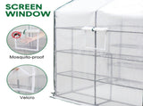 Greenhouse Walk-In Tunnel 3 Tier Planting Shelves 143x143x195cm Strong Stability with PE Cover V985-GREENHOUSE2