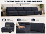 Artiss 4 Seater Modular Sofa Set Sectional Easy Assembly Dark Grey SBED-I-EP05-DA-GY-4D