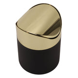 Desktop Trash Can Stainless Steel Household Mini Trash Basket Clamshell Paper Basket with Gold Lid V1294-YM0716-3117220182911